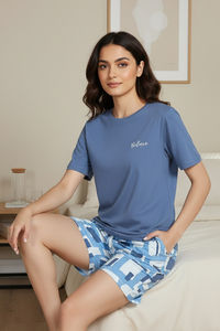 Zivame 2 Mile Fashion Knit Cotton Loungewear Set - Dutch Canal — thumbnail 2